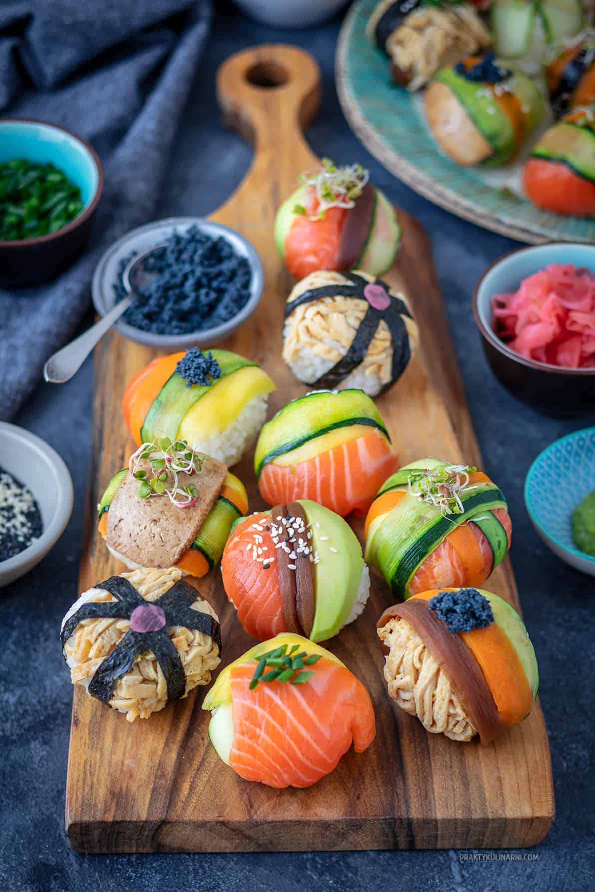 temari sushi okrągłe